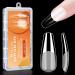 Long Coffin Soft Gel Nail Tips, Melous 120PCS Pre Buff Full Cover Nail Tips Half Matte Gel x Nail Tips A0-120 Pcs Long Coffin