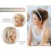 4 Pcs Pearl Headbands for Women - Gold & White Faux Pearl Hair Band with Rhinestones - Bridal Headdress Hair Hoop - Buy Online on SooperMarket.com