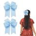 2 Pack 6 inch Bow Hair Clips Large Hair Bow Hair Barrette Clips for Women Girls Blue Hair Bow Light Blue