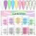 Saviland Acrylic Powder Set - 10 Colors Spring Summer Series Acrylic Nail Powder Set Professional Polymer Powder Nail Set for Nail Extension Nail Carving No Nail Lamp Needed C-Color Girl