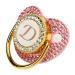 Gold Color Baby Pacifier Rhinestone Covered Lightweight Pacifier Set for 6-18 Months Baby at Home (Letter D)