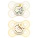 Mam Perfect Night Schnuller in the 2 Set bright in the dark tooth-friendly baby pacifier from sustainable & organic-renewable materials with pacifier box 0-6 months sheep / sloth 0-6 / night (2 pack) Beige-Zartrosa /yellow