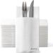 LEKOCH 100 PCS Disposable Napkins White Air Laid Fabric-Like Napkins For Wedding Premium QUALITY 43x30 Cutlery Bag - 50 PCS