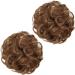 2PCS Light Auburn Messy Hair Bun Extensions - Curly Wavy Updo Scrunchies for Women - Synthetic Chignons - 30 - Buy Online on SooperMarket.com