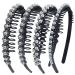 Yeshan Teeth Comb Headbands with Pearl for Women Girls, Plastic headbands with Rhinestone Non-slip Hair hoop Hairbands,Pack of 4 NO15(Mixed 4 colors)