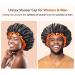 Mikimini Black Shower Hoods 2-Pack | Double-Layer Waterproof Bathing Hair Cap | Soft & Comfortable PEVA | Cute Stretchy Medium Size Black & Orange - Buy Online on SooperMarket.com