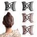 4 Pieces Stretchy Double Comb Hair Clip Adjustable Elastic Hair Comb for Thick Curly Hair Adjustable Majic Hair Clip Comb Hair Accessories(Coffee and Black)