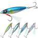 TRUSCEND Saltwater Jigs Fishing Lures 10g-160g with Flat BKK Hooks, Slow Pitch/Knife/Vertical Jigs, Saltwater Spoon Lure for Tuna Salmon Grouper, Sea Fishing Jigging Lure, Blade Bait for Bass Fishing F3-2.4"-0.7oz
