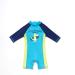 Baby Boys Sunsuit UPF 50+ Sun Protection One Pieces with Zipper Swimwear with Sun Hat(Blue 24-36Months) Board 2-3 Years