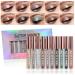 Liquid Glitter Eyeshadow Set Reddhoon 10 Colors Long Lasting Waterproof Shimmer Glitter Eyeshadow Quick Drying Naked Smokey Eye Looks Sparkling Eye Shadow Makeup Kits