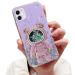 Tivenfezk Nadoli for iPhone 12 Treibsand B r astronaut Hidden Stand Shell caricature glitter astronaut stand soft silicone bling mobile phone case transparent protective cover iphone 12 purple