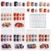 Kalolary 144PCs false nails wrong short nails of complete fingered fingernail Artificial acrylic nails with 144pcs nail glue stickers for women girls nail art diy decoration - b