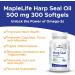 Maplelife Nutrition Harp Seal Oil 500 mg 100% Canadian Arctic Ocean Sourced EPA/DHA/DPA for Better Absorption Boost Brain Power Maintain Cardiovascular Health Lower Cholesterol & Triglyceride Anti-Inflammation Improve Cognitive Function 300 Softgels 300 c - Buy Online on SooperMarket.com