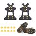 Shoe Spikes 10-Stud Ice Cleats Crampons Slip-on Stretch Shoes Spikes for Winter Outdoor Sports Climbing