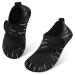 JIASUQI Kids Boys Girls Water Shoes Quick Dry Barefoot Aqua Socks for Beach Swimming Pool 2.5/3 UK Child Easy Line Black