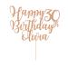 Personalised Cake Topper Happy Birthday Cake Topper Customised Cake Decoration Cake Toppers for 1st 10th 16th 18th 20th 21st 30th 40th 50th 60th 70th 80th with Any Name Age (Rose Gold)