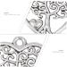 50pcs Pendant Jewel Earrings Heart Earring Retro Charms Alloy Hanging Ornaments Key Chain Hollow Out 1.8X1.7cm Silver - Buy Online on SooperMarket.com