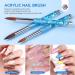 Saviland Acrylic Nail Brush Set - High Quality Synthetic Bristles with Blue Mermaid Princess Handle, 7 Sizes for Acrylic System Application - Size 4# to 16# - Blue 01 - Buy Online on SooperMarket.com