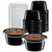 2 oz - 100 Sets Black Diposable Plastic Portion Cups With Lids, Small Mini Containers For Portion Controll, Jello Shots, Meal Prep, Sauce Cups, Slime, Condiments, Medicine, Dressings, Crafts, Disposable Souffle Cups & Much more Black 2 Ounce