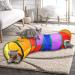 Cat Tunnel for Indoor Cats Interactive Pet Toys Play Tunnels for Cats Kittens Rabbits Puppies Crinkle Collapsible (S-style-rainbow)