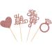 Unimall 48PC Rose Gold Glitter Cupcake Toppers | Diamond Ring & Heart Cake Picks for Weddings Engagements & Bachelorette Parties - Multi-Color Decorations - Buy Online on SooperMarket.com