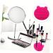 NOLITOY 2-in-1 Makeup Brush Holder & Scrubber - Silicone Cleaner Pad for Brushes - Portable Storage Rack - 11x10cm Rosy - International Shipping Available - Buy Online on SooperMarket.com