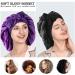 Classycoo 2PCS Large Satin Sleep Bonnet Set - Adjustable Silk Bonnet for Women and Men | Black + Purple - Buy Online on SooperMarket.com