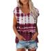 Short Sleeve T Shirts Clothing Woman T-Shirt Casual Black Clothing Top Women's Floral Pattern for Women Crop Tops Shirt Shirts Top Women's Summer Tank Top 4-wine M