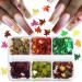 Fall Glitter Nail Sequins - Holographic Maple Leaf Nail Art Decorations | 6 Grids for Autumn & Winter Designs - Buy Online on SooperMarket.com