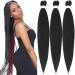 Xusuperb Lang anti-stretchy braid black 30 inch pre Stretched braiding hair 1b black easy braids extensions 3 packs knotless soft kanecalon art hair yaki-texture braid hair extensions (1b) 76 cm (3-pack) 1b