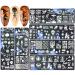 6Pcs Halloween Nail Stamp Plates Set with Various Patterns Spider Webs Pumpkins Bats Skulls DIY Print Manicure Salon Design Perfect Halloween Nail Decoration for Professional DIY Salon