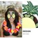GALPADA 1 Set Pineapple Sunglasses and Hawaiian Leis Set Luau Flower Leis Necklace Headbands and Wristbands for Tropical Hawaiian Beach Party Decorations Birthday Party Favors - Buy Online on SooperMarket.com
