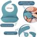 Baby Feeding Set: Silicone Bib, Suction Bowl, Spoon, Fork - Grey | Toddler Utensils for Baby Led Weaning (6 Months+) - Buy Online on SooperMarket.com
