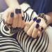 Siusio 24-Piece Black Gradient Artificial Nails Set - Full Cover Short Gel-Art with Royal Blue Jewelry Top Coat for Women & Girls - Buy Online on SooperMarket.com