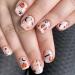 Halloween Press on Nails Short Square Ghost Fake Nails Halloween Pumpkin Ghost Bat Star Moon Gothic Design Acrylic Nails with Glue Halloween Full Cover False Nails for Women and Girls Halloween Fake Nails 4
