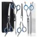 NiCoLa Pet Grooming Scissors Set - 6-Inch Professional Pet Grooming Scissors Set Titanium Pet Groomer Set Straight and Curved and Sparse Scissors/Shears Set