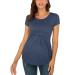 Love2Mi Nursing Shirt Women's Maternity Stop Maternity Maternity Nursing Maternity Top Layered Design Wrap Layer S-navy S