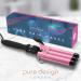 3 Barrel Curling Iron Wand - Triple Barrel Hair Waver for Soft Beach Waves - Dual Voltage, Adjustable Temperature - Pink - Buy Online on SooperMarket.com