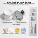 JPNK Airless Pump Jars Set - Travel Containers with Silicone Spatula for Cosmetics - 0.5oz, 1oz, 1.7oz - Buy Online on SooperMarket.com