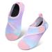 JIASUQI Kids Boys Girls Water Shoes Quick Dry Barefoot Aqua Socks for Beach Swimming Pool 3.5/4.5 UK Easy Light Pink