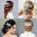 Makone Silver Pearl Flower Wedding Hair Piece for Bride | Bridal Accessories for Women & Girls - Wedding Hair Clips Pearl Comb - Buy Online on SooperMarket.com