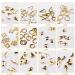 Frcolor 120 Pcs Rose Gold Nail Art Studs - 3D DIY Nail Charms & Decorations | Mixed Metallic Rivets & Shapes - Buy Online on SooperMarket.com