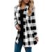 Long Shirt Outerwear Top Thin Warm Knitted Coat Women's Blouse V-Neck Shirt Tunic Long Women's Tunic Women's Shirt Casual Checked Shirt Women's Winter Chunky Knit Jacket I-black XL - Buy Online on SooperMarket.com
