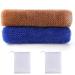 CUHZA 2 bath mesh 2 foam nets exfoliating washcloth shower sponge body exfoliating sponge removes dirt and oil from the skin smoother skin (blue brown)