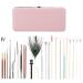 23Pcs Stainless Steel Ear Spoons Spiral Double Headed Ear Spoons Ear Wax Removal Tool Spiral Ear Tips Sets Double Sided Ear Scoop Spoon Ear Care Accessories (23 Pieces Cherry Powder Ear Picking Set)
