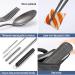 Portable Travel Reusable Utensils Silverware with Case Travel Camping Cutlery set Chopsticks and Straw Flatware Stainless steel Travel Utensil set (Black) U - Buy Online on SooperMarket.com