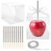 10+10 Candy Apple Kits AngleKai 10Pcs Bling Candy Apple Sticks/ 10Pcs Candy Apple Boxes/ 25 Yard Ribbon Rhinestone Caramel Apple Sticks Clear Candy Apple Boxes with Hole Silver White