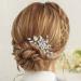 Easedaily Bride Weding Hair Comb Silver Crystal Bridal Hair Piece Opal Hair Accessories for Women and Bridesmaid A-silver
