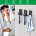 Premium Stainless Steel Razor Bracket Shower Hooks - 3-Piece Multi-Purpose Towel Holder Self-Adhesive & Drill-Free | Black Bathroom & Kitchen Organizer - Buy Online on SooperMarket.com