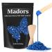 Hard Wax Beads for Hair Removal - Madors 1lb/16oz Wax Beans Kit with 10 Wax applicator Sticks for Full Body, Facial, Brazilian Bikin,and legs Blue